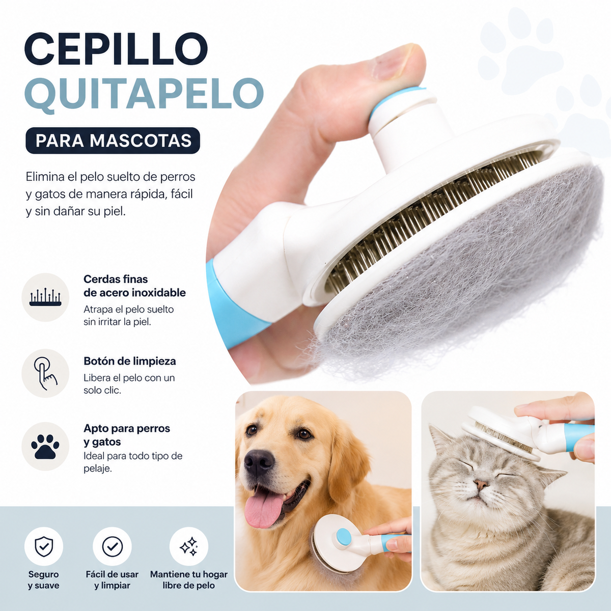Kit Completo para Eliminar Pelos y Nudos de tu Mascota 🐾